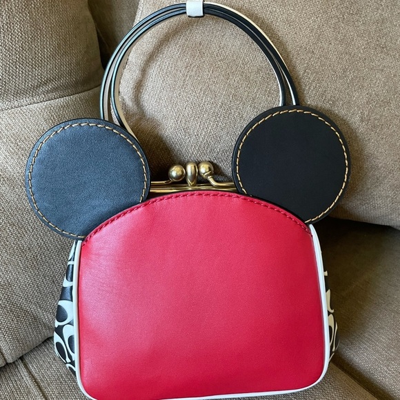 Disney X coach Mickey Mouse Ears BAG KISSLOCK limited Edition Rare Versatile - Picture 13 of 13